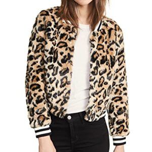 NWT Jack by BB Dakota Leopard Faux Fur Bomber Med
